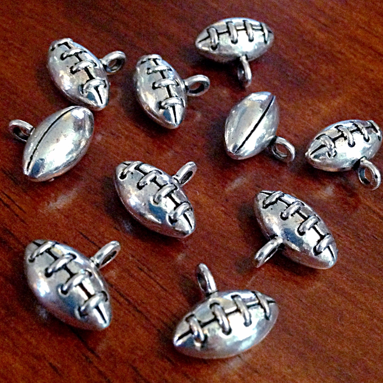 Bulk 20 Football Charms Antique Silver Charms Ball Charms Etsy
