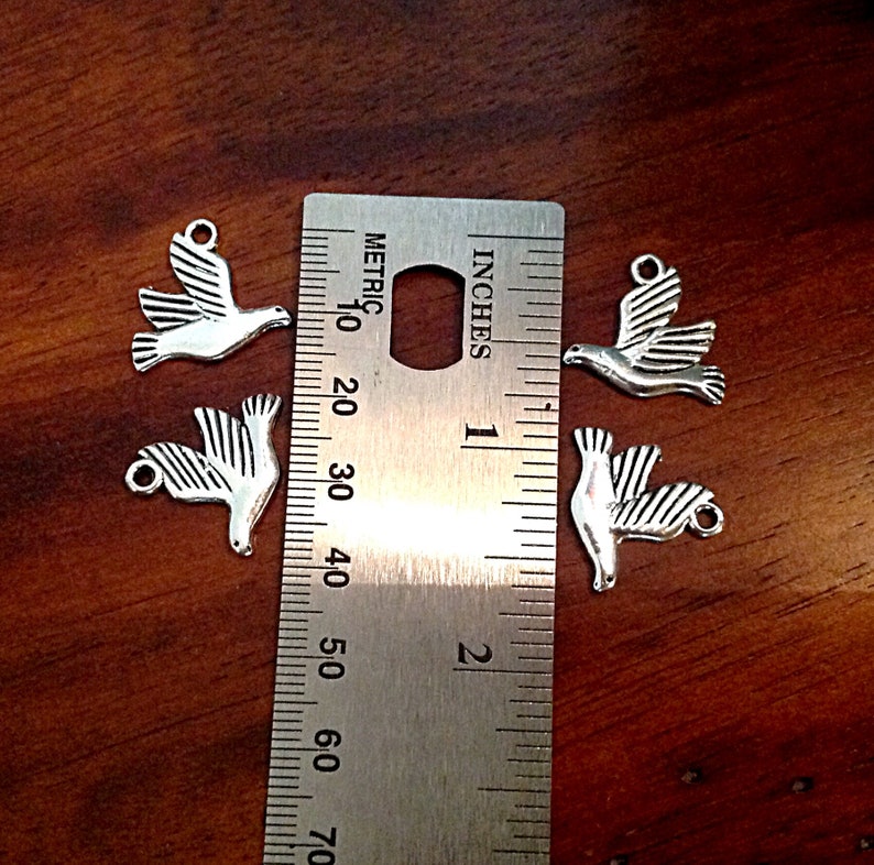 20pcs Craft Supplies Double Sided Dove Charms Dove Charms Armor of God Charm Findings Bird Charms Turtle Dove Charms