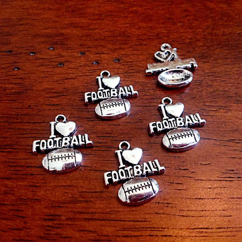 Bulk 20 I Love Football Charms Football Charms I Love Etsy