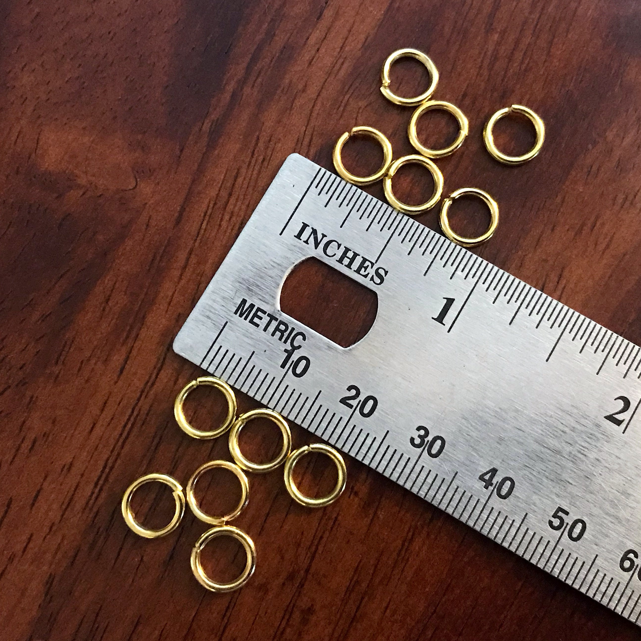 300pcs, 8x1mm Strong Jump Rings, 8mm X 1mm Gold Tone Jump Rings, Heavy Duty  8mm X 1mm Jumprings, Industrial Strength Jump Rings, Findings 