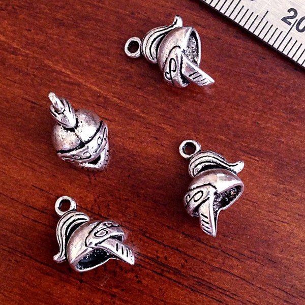 7 Helmet of Salvation Charms, Full Armor of God Charms, Silver Helmet Charms, Body Armor Charms, Findings, Craft and Jewelry Supplies