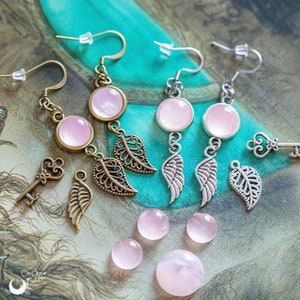 Rose Quartz Earrings, adjustable and customizable
