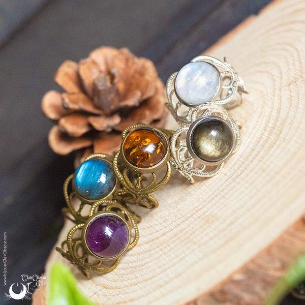 Elf ring "Elwing" with your choice of stone