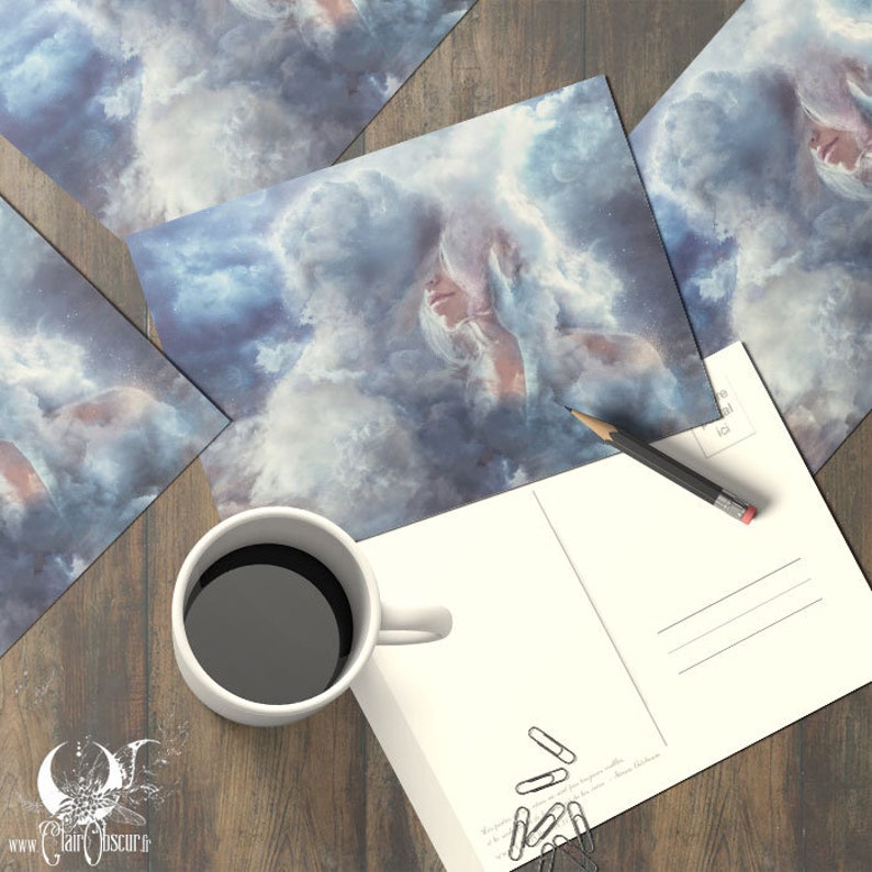 Carte postale au choix 10x15cm - Illustration fantasy et spirituelle Symphonie des Ames
