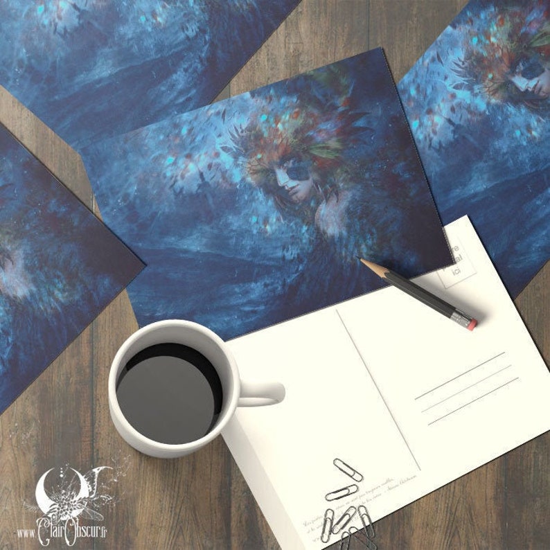 Carte postale au choix 10x15cm - Illustration fantasy et spirituelle Dream Watcher