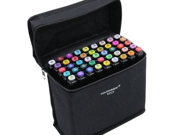 Animation Design Touch Five Markers Pens (40 Colors ) Twin Tip Broad Fine Point + Gift Felt Pencil Case