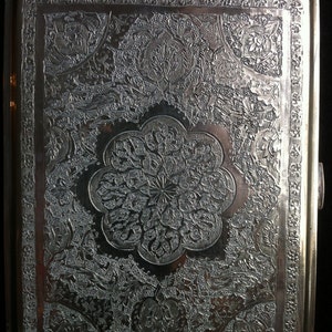 Vintage Persian Silver Hand-Chased Cigarette Case/Free Shipping!