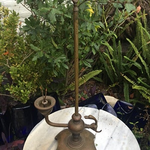 Vintage 19th Century Brass Diya/Harvard Student Oil/Floor/Lamp/Lantern/Free Shipping!