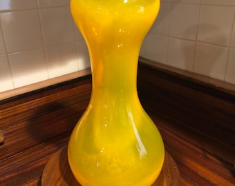 Yellow Glass Art Form Vase/Signed Hand-Blown Vase/#66122125/9