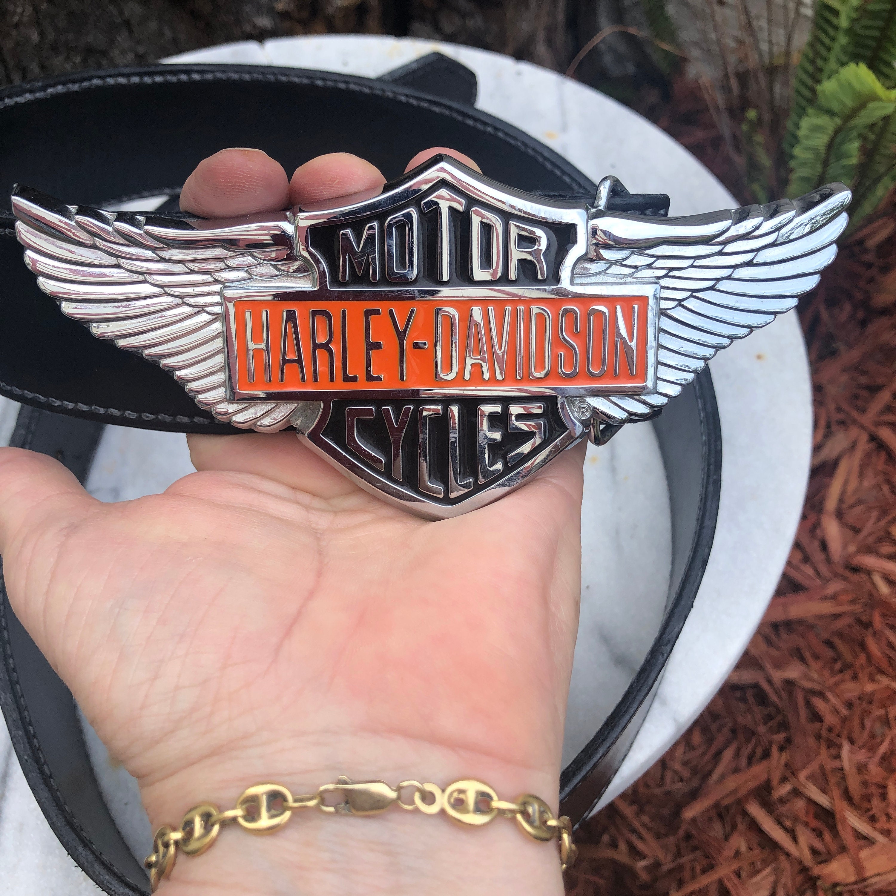 Harley-Davidson Buckle Braided Leather Belt Embossed Harley-Davidson Belt | Harley-Davidson USA main image 2