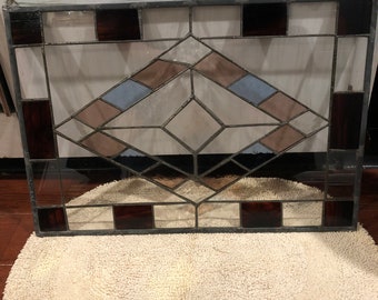 Handmade Large Stained Glass Panel/Free Shipping!