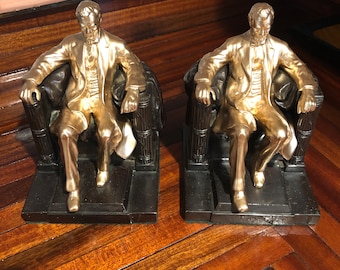 Pair of Abraham Lincoln Bookends/Daniel Chester/Authentic Reproduction/Free Shipping!