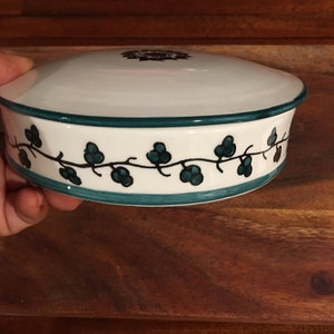 Hand-Painted Hebron Ceramic Lidded Candy Dish/Made in Palestine/Free Shipping!