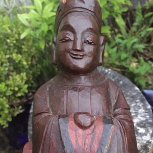 Hand Carved Wooden/Painted Buddha Statue/Free Shipping!