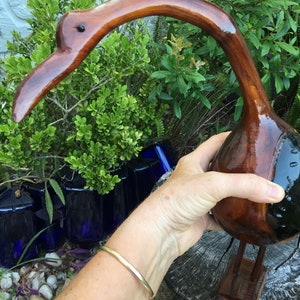 Hand-Carved/Painted/Large/ Long-Necked Wooden Bird/Made in Jamaica/Free Shipping! #64080224