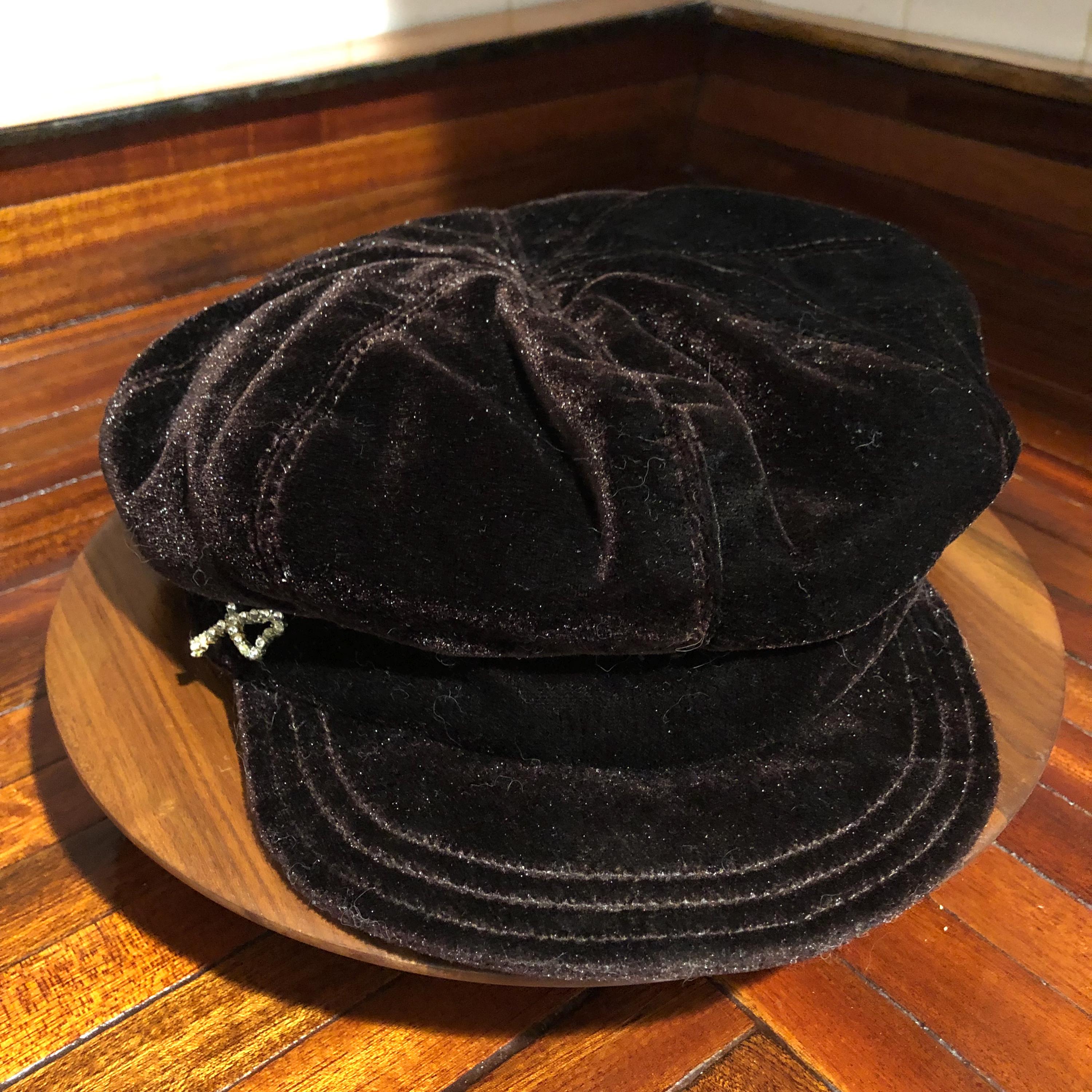 Vintage, Wool Velvet Bow Bettmar New York Hat VTG Betmar Plaza Suite Black Wool Wide Brim Picture Hat  main image 2