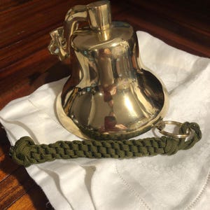 Solid Brass Heavy Ship&#39;s Bell/Heavy Brass Bell With Handmade Bell Pull/Free Shipping! #71052325/27