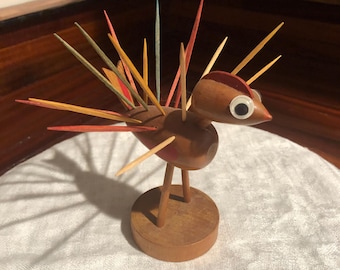 Vintage Wooden Bird Toothpick Holder/Bird Toothpick Holder/Free Shipping! #49112424