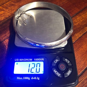 Vintage Sterling Silver Bangle Bracelet/Signed and Etched/Free Shipping