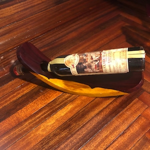 Handmade African Blackwood Gravity/Floating Wine Bottle Holder/Vinegar not included/Free Shipping!