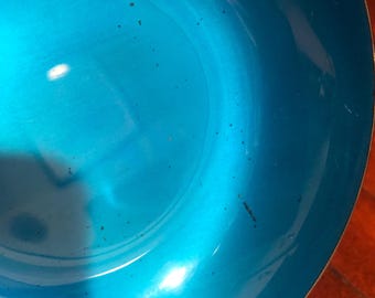 Vintage Reed and Barton 593 Blue Enamel and Silver-plate Nut Dish