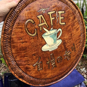 Japanese Hand Carved  Kanban Shop Sign/Tea Room/Cafe/Free Shipping!