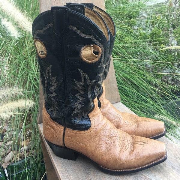 SALE! Vintage Tony Lama Two Toned Unisex Cowboy Boots/Free Shipping!