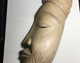 Hibiscus Wood Balinese Hand-Carved/Mask/Cendrawasih Lady/Free Shipping!