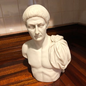 Vintage Roman/Greek Bust by Kosmolux/Caesar/Nero??/Italian Carrara MarbleFree Shipping!