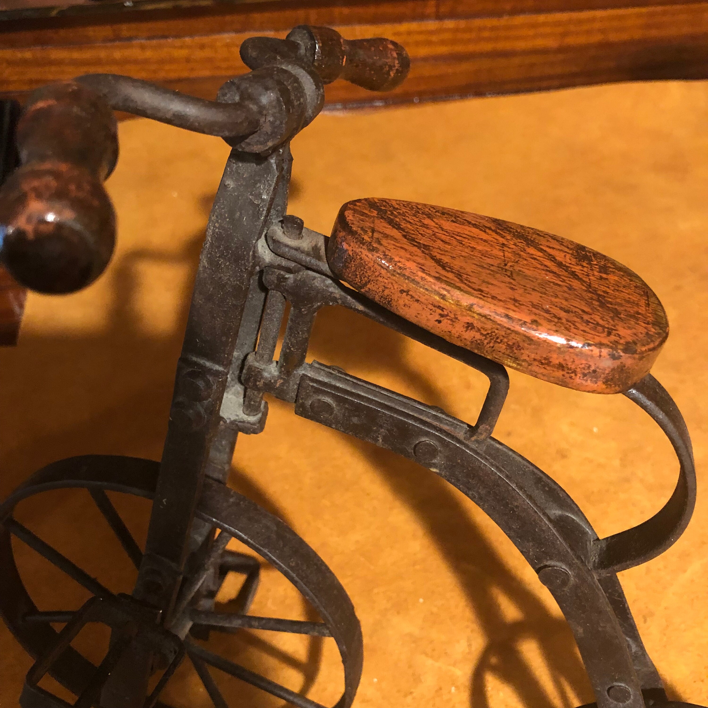 Decorative Iron Two Wheel Bicycle With Wooden Seat riveted Model free Shipping Etsy