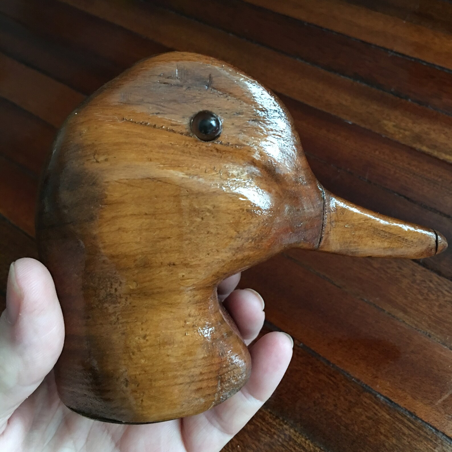 HandCarved Wooden Duck Head/Stash Compartment/Free Shipping Etsy Italia