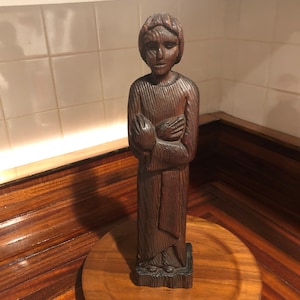 Vintage Hand-Carved Patron Saint Statue/Catholic Saint Statue/Free Shipping! #57051524