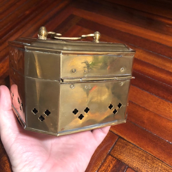 Vintage Solid Brass Cricket/Incense Box/Free Ship… - image 3