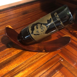 Handmade African Blackwood Gravity/Floating Wine Bottle Holder/Wine Not Included/Free Shipping!