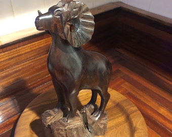 Vintage Hand-Carved Ironwood Ram/Ironwood Ram Statue/Free Shipping! #66052124