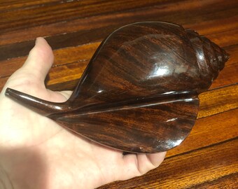 Hand-Carved Ironwood Sea Shell/Paperweight/Free Shipping!