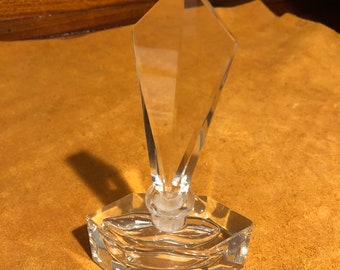 Large Glass Art Deco Refillable Perfume Bottle/Free Shipping!