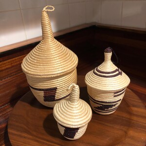 Hand-Woven African Nesting Baskets/Set of Three African Tutsi Baskets/Free Shipping! #88071825/2