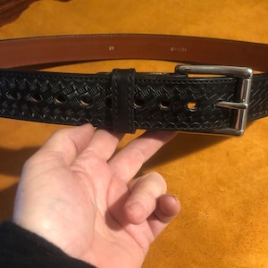 Top Grain Leather Bull Hide Basket Weave/The Eastwood Leather Belt/Free Shipping!