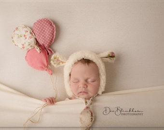 Newborn  Balloon photography Props perfect size for baby posing aid RTS 3 coordinating colours in each set 6 design fabrics to choose from