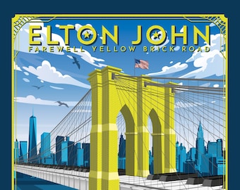 Elton John - Farewell Yellow Brick Road - July 23-24, 2022 - MetLife Stadium - East Rutherford, NJ - Artist Edition Lithograph Print
