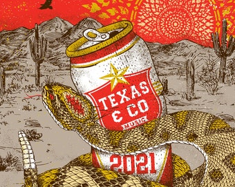 Dead Texas & Co - Oct 14-15, 2021 - Fan art - Limited Edition Screenprint