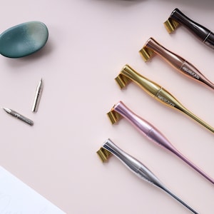 Metallic Moblique Stifthalter, Gerade und Schräg Kalligraphie Stift Bild 8