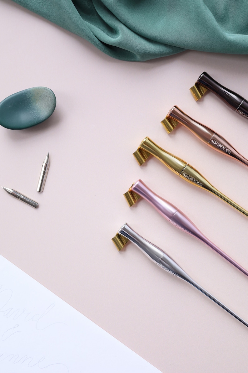 Metallic Moblique Stifthalter, Gerade und Schräg Kalligraphie Stift Bild 8