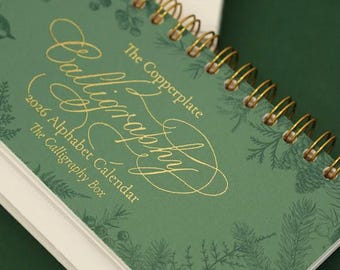 Copperplate Alphabet Desk Calendar 2026