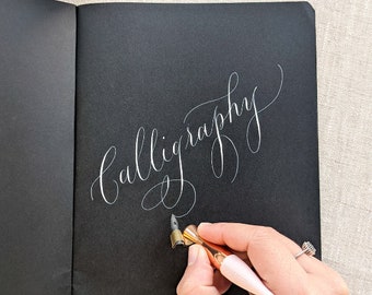 Black A5 Calligraphy Paper Pad, modern calligraphy paper