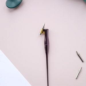 Metallic Moblique Stifthalter, Gerade und Schräg Kalligraphie Stift Bild 6