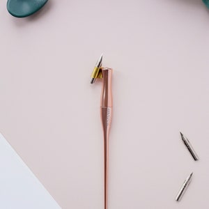 Metallic Moblique Stifthalter, Gerade und Schräg Kalligraphie Stift Bild 2