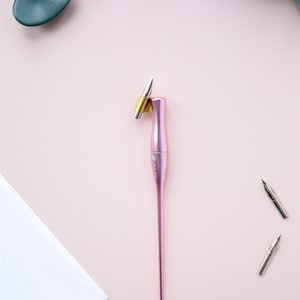 Metallic Moblique Stifthalter, Gerade und Schräg Kalligraphie Stift Bild 5