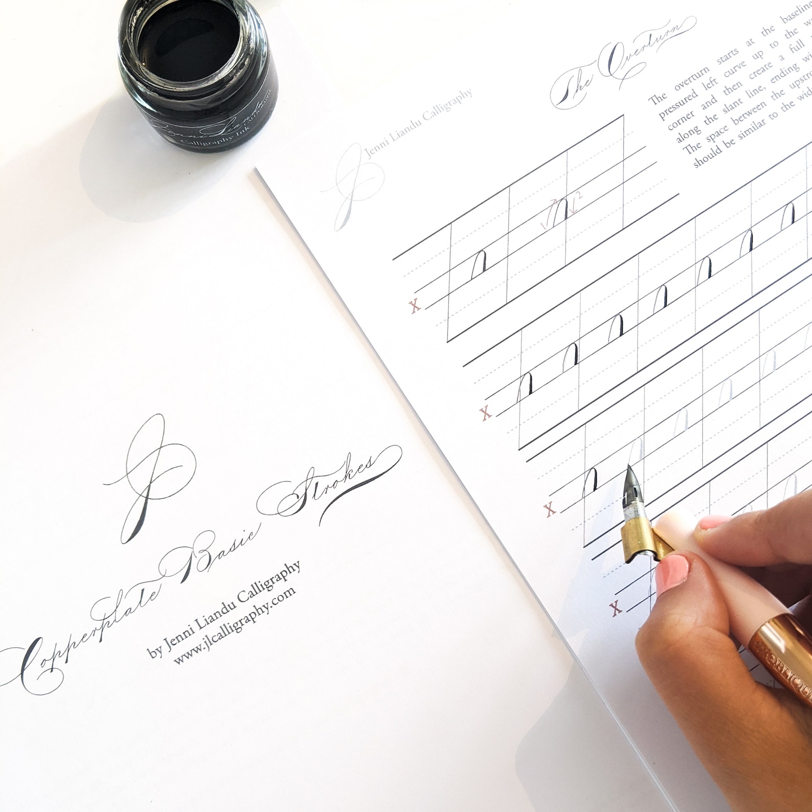 Copperplate Calligraphy Basic Strokes Practice Sheets (digital Download ...